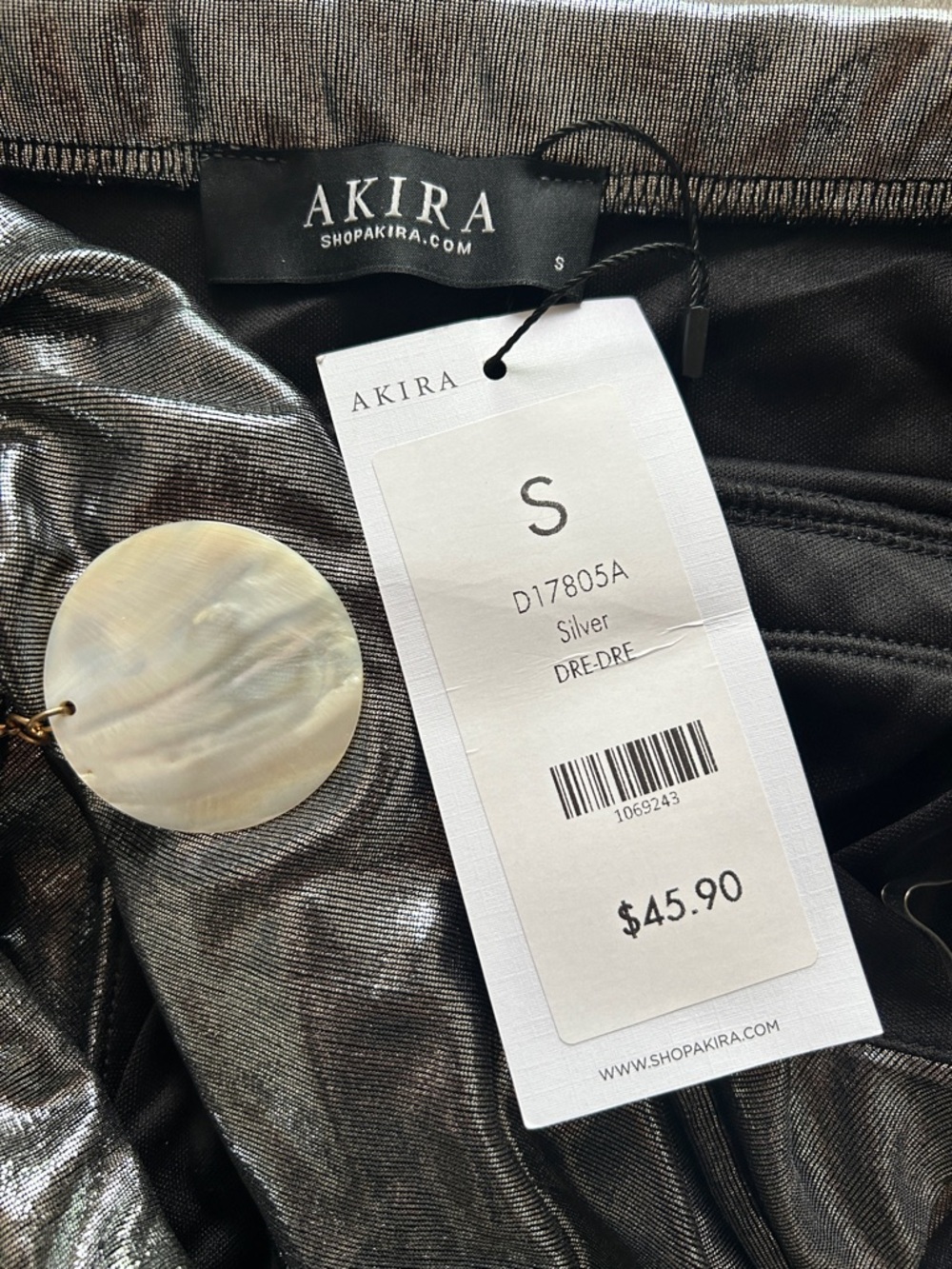 AKIRA Metallic Black Halter Backless Mini Dress - Picture 3 of 3